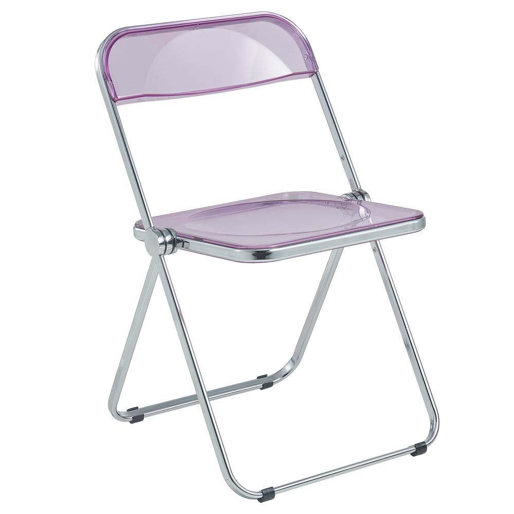 Lawrence Acrylic Folding Chair With Metal Frame. Picture 1