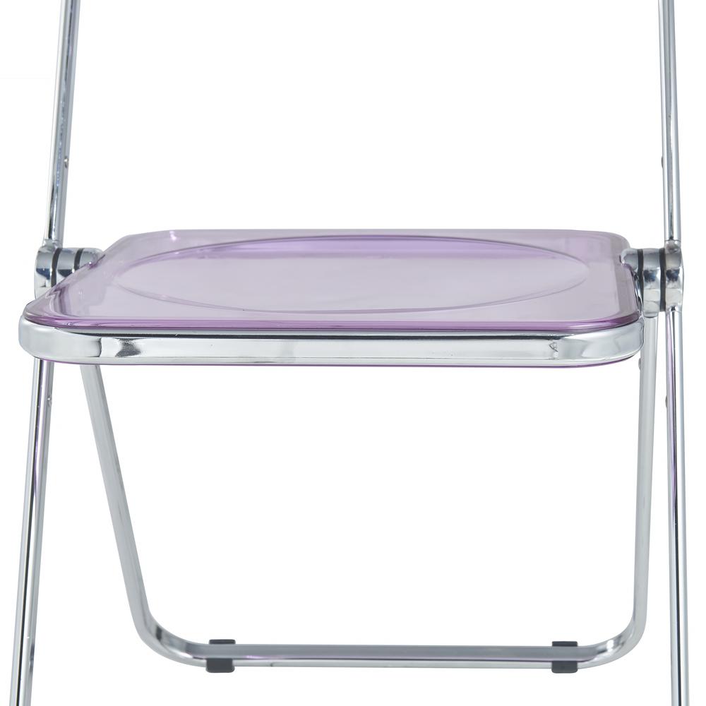 Lawrence Acrylic Folding Chair With Metal Frame. Picture 9