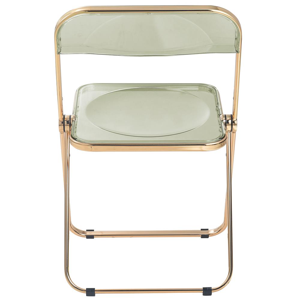 Lawrence Acrylic Folding Chair With Gold Metal Frame. Picture 19
