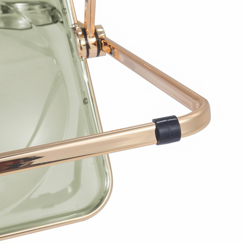 Lawrence Acrylic Folding Chair With Gold Metal Frame. Picture 22