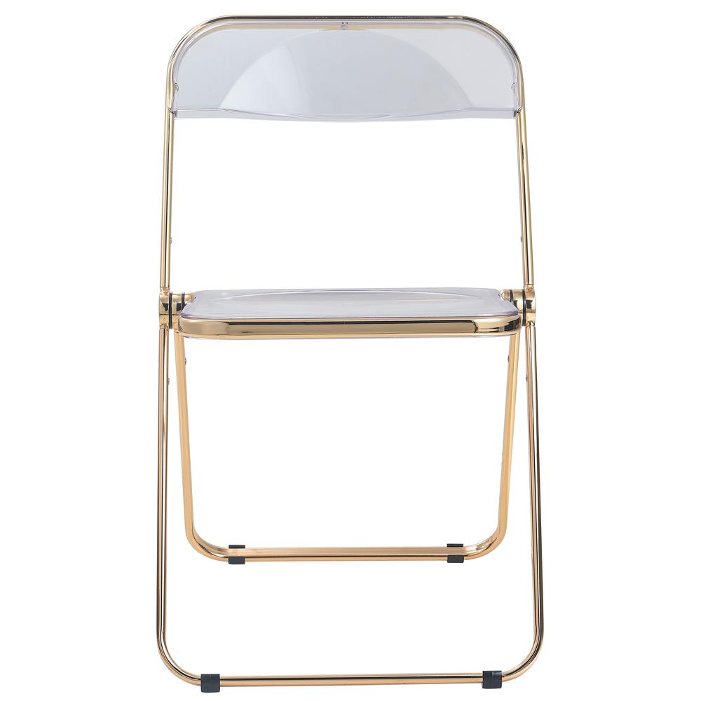 Lawrence Acrylic Folding Chair With Gold Metal Frame. Picture 16