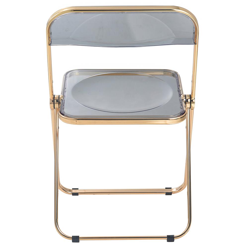 Lawrence Acrylic Folding Chair With Gold Metal Frame. Picture 19