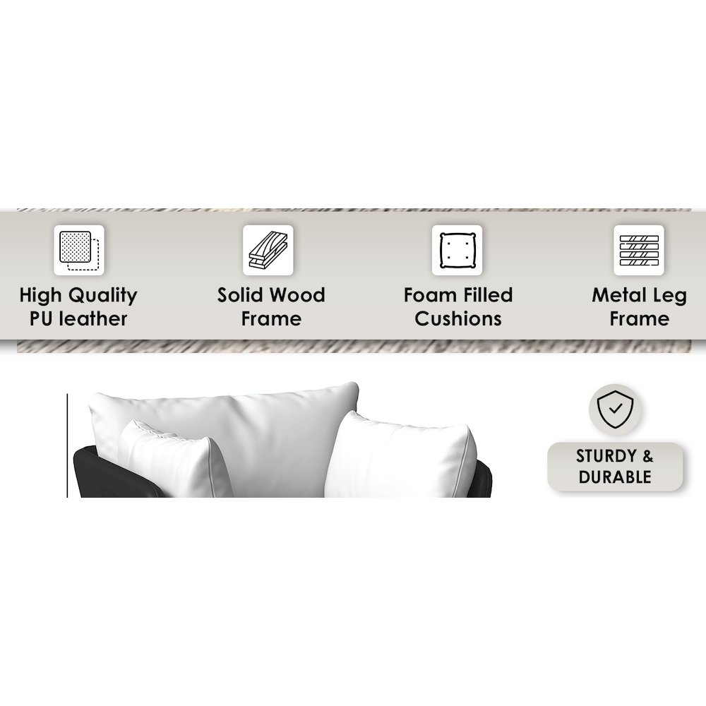 Luxify Collection Single Seater Sofa in Black/Grey. Picture 16