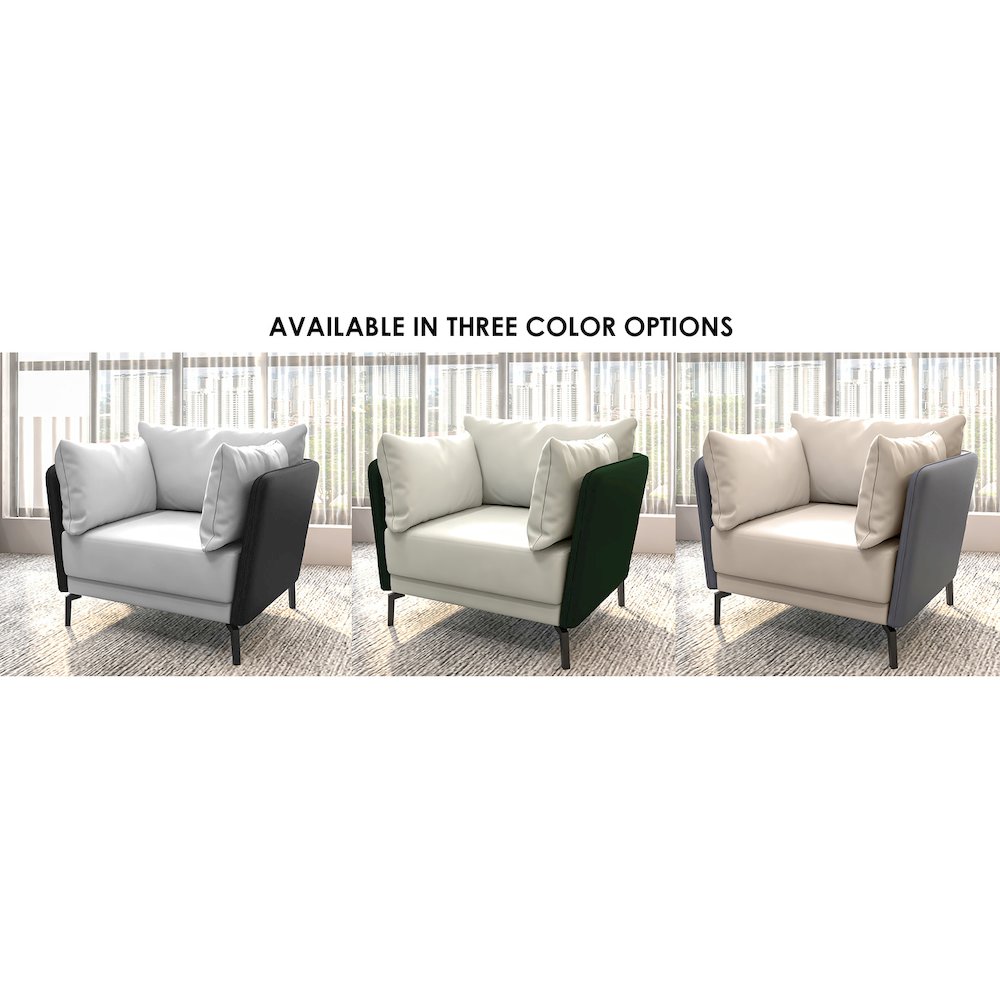 Luxify Collection Single Seater Sofa in Black/Grey. Picture 18
