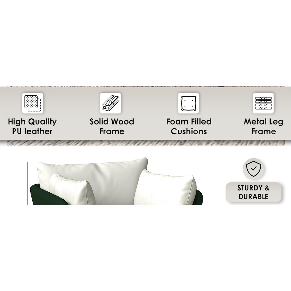 Luxify Collection Single Seater Sofa in Green. Picture 16
