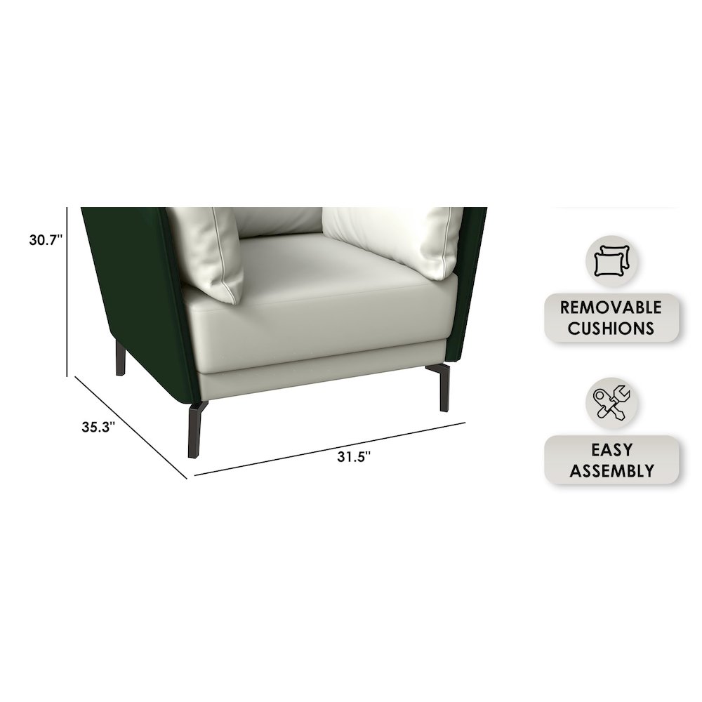 Luxify Collection Single Seater Sofa in Green. Picture 17