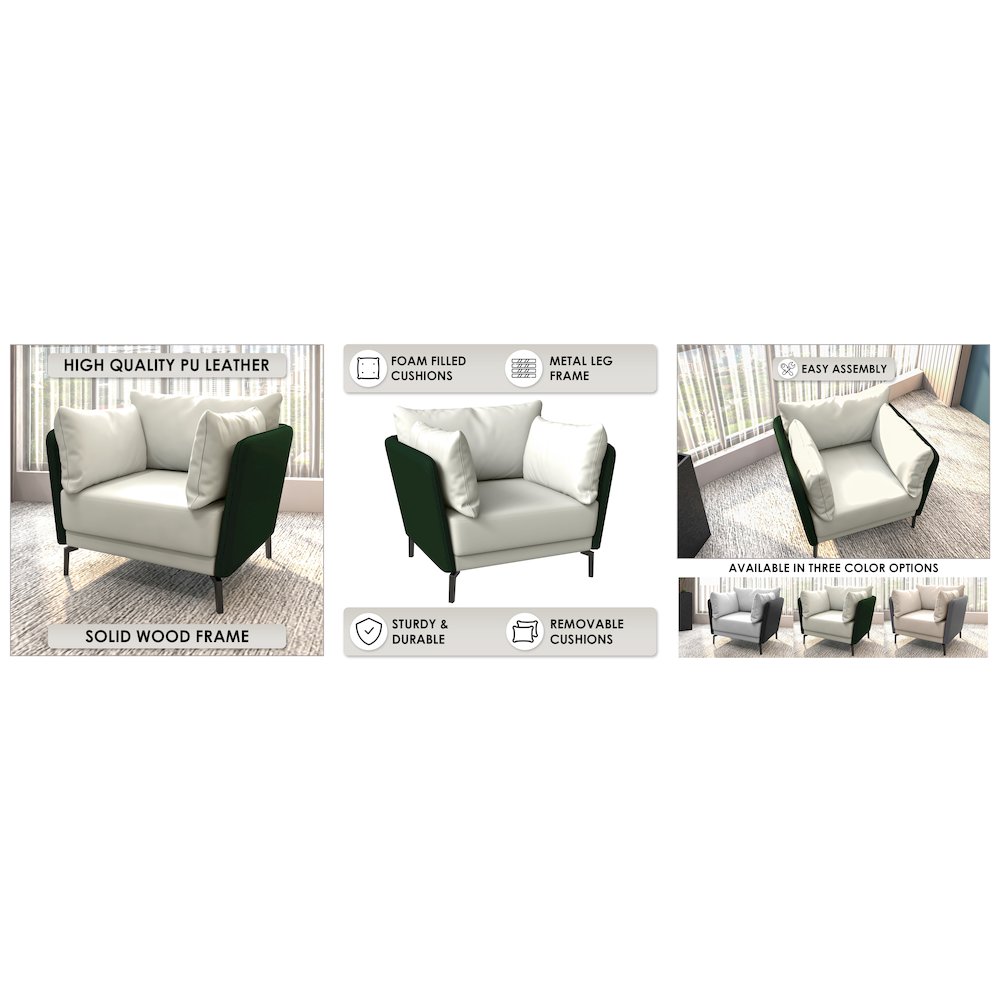 Luxify Collection Single Seater Sofa in Green. Picture 19