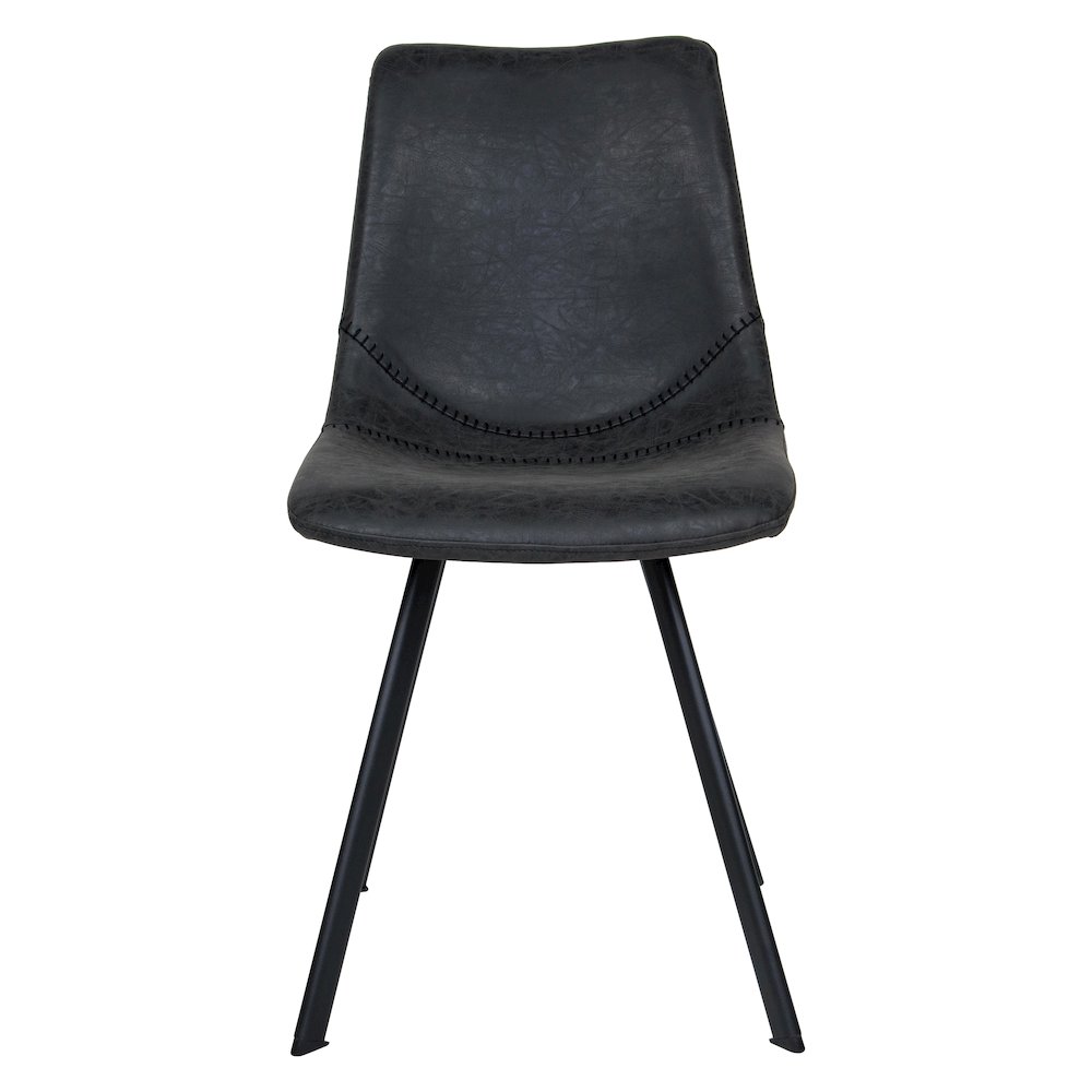 Markley Modern Leather Dining Chair With Metal Legs. Picture 25