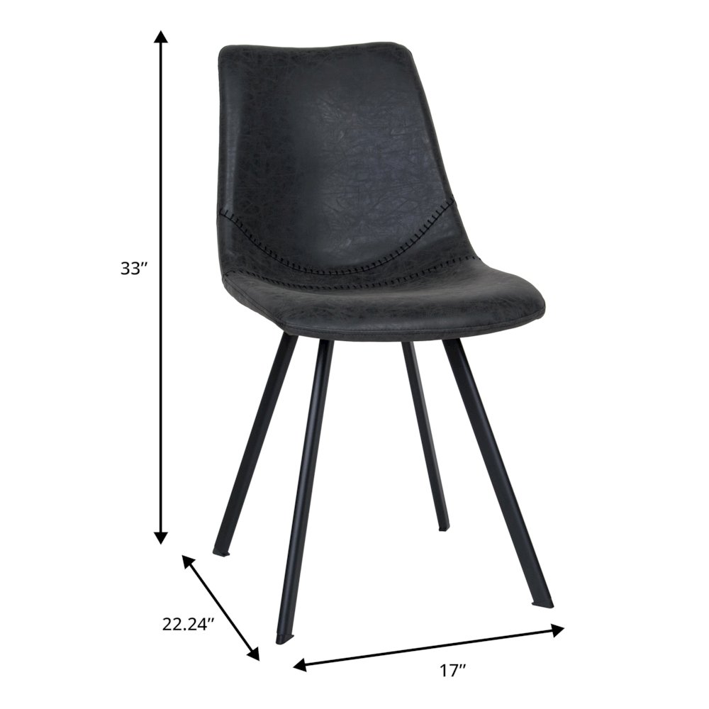 Markley Modern Leather Dining Chair With Metal Legs. Picture 29