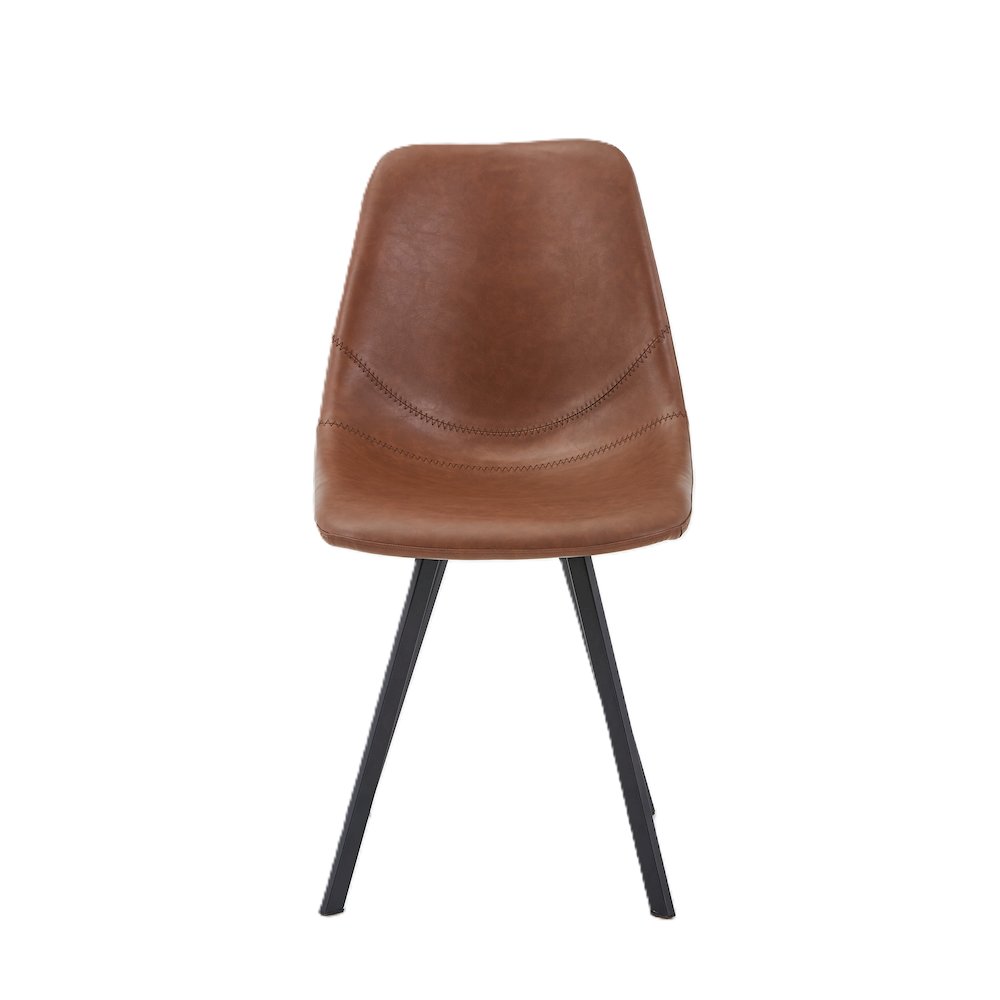 Markley Modern Leather Dining Chair With Metal Legs. Picture 1