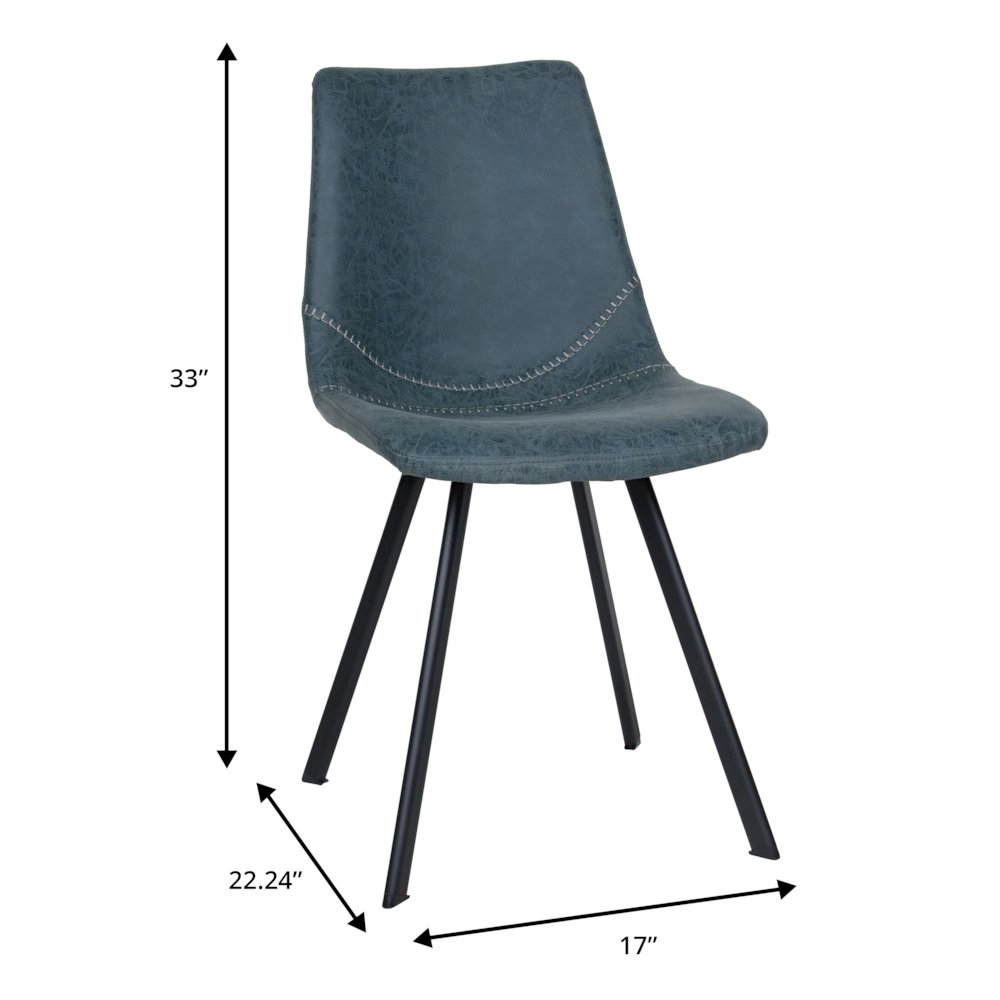 Markley Modern Leather Dining Chair With Metal Legs. Picture 24