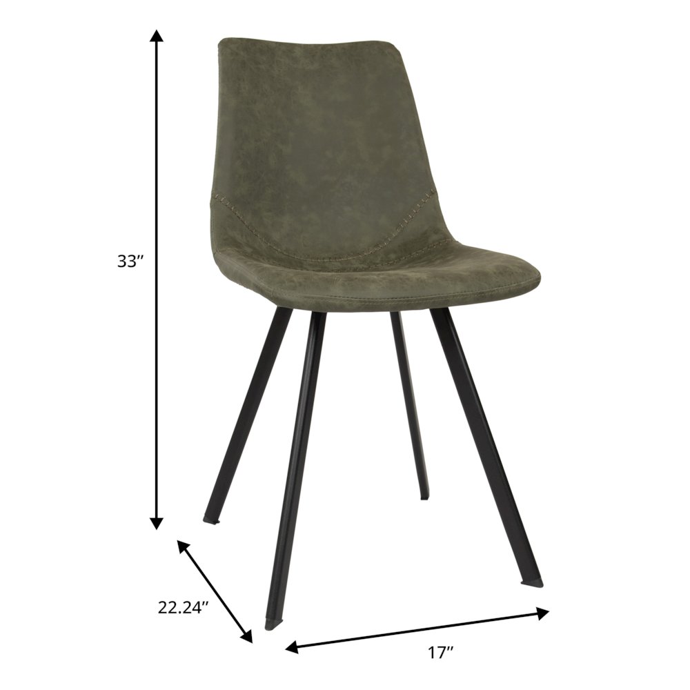 Markley Modern Leather Dining Chair With Metal Legs. Picture 22