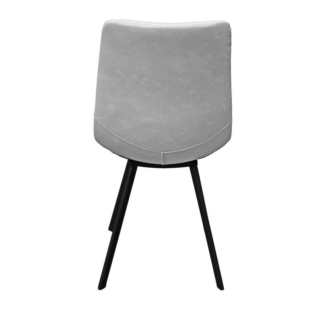 Markley Modern Leather Dining Chair With Metal Legs, Light Grey. Picture 41