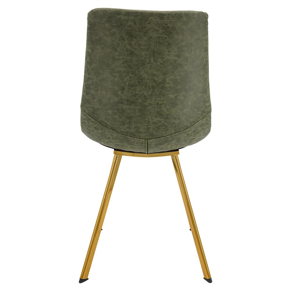 Markley Modern Leather Dining Chair With Gold Legs. Picture 4