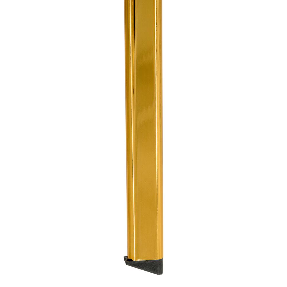 Markley Modern Leather Dining Chair With Gold Legs. Picture 7