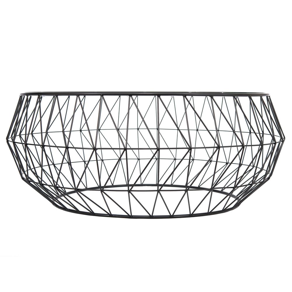 Malibu Modern Round Glass Top Coffee Table With Metal Base. Picture 3