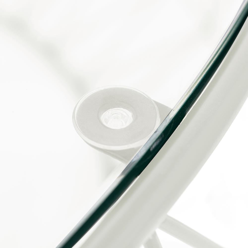 Malibu Modern Round Glass Top Coffee Table With Metal Base. Picture 6