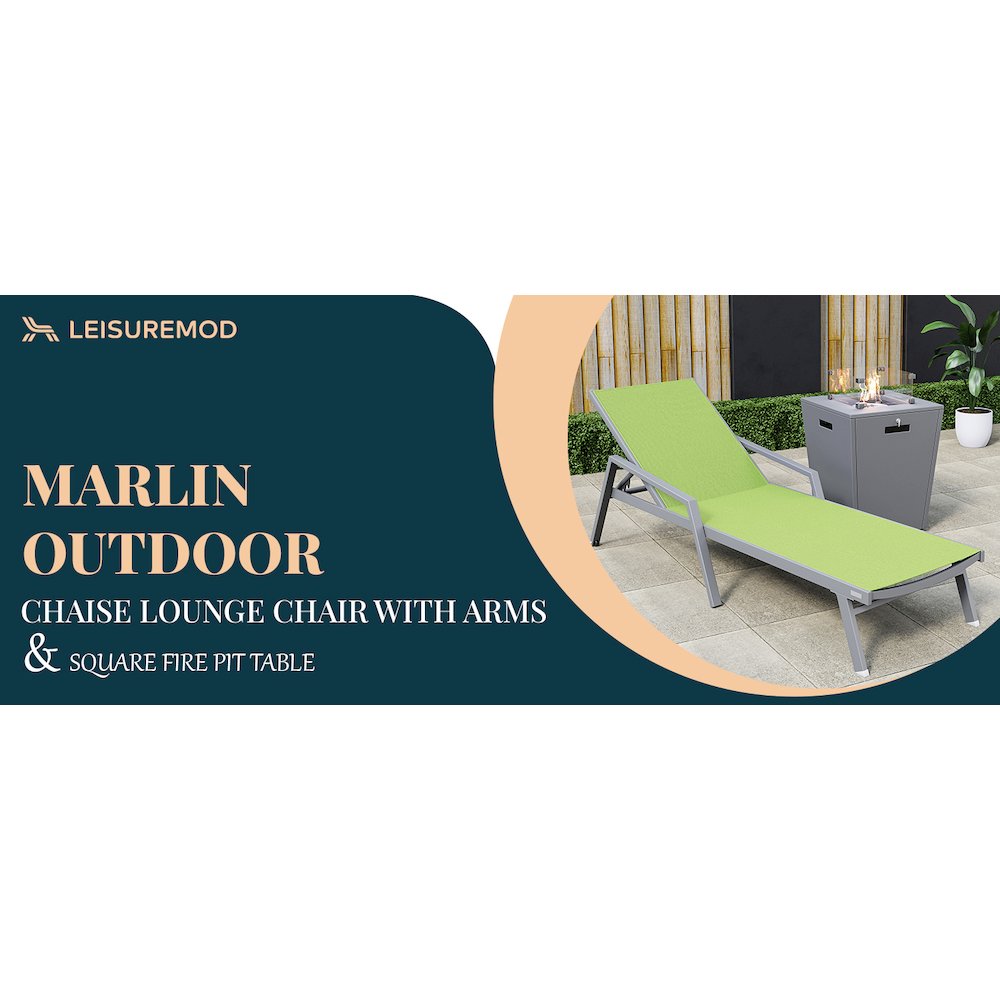 Marlin Modern Aluminum Outdoor Patio Chaise Lounge Chair. Picture 29