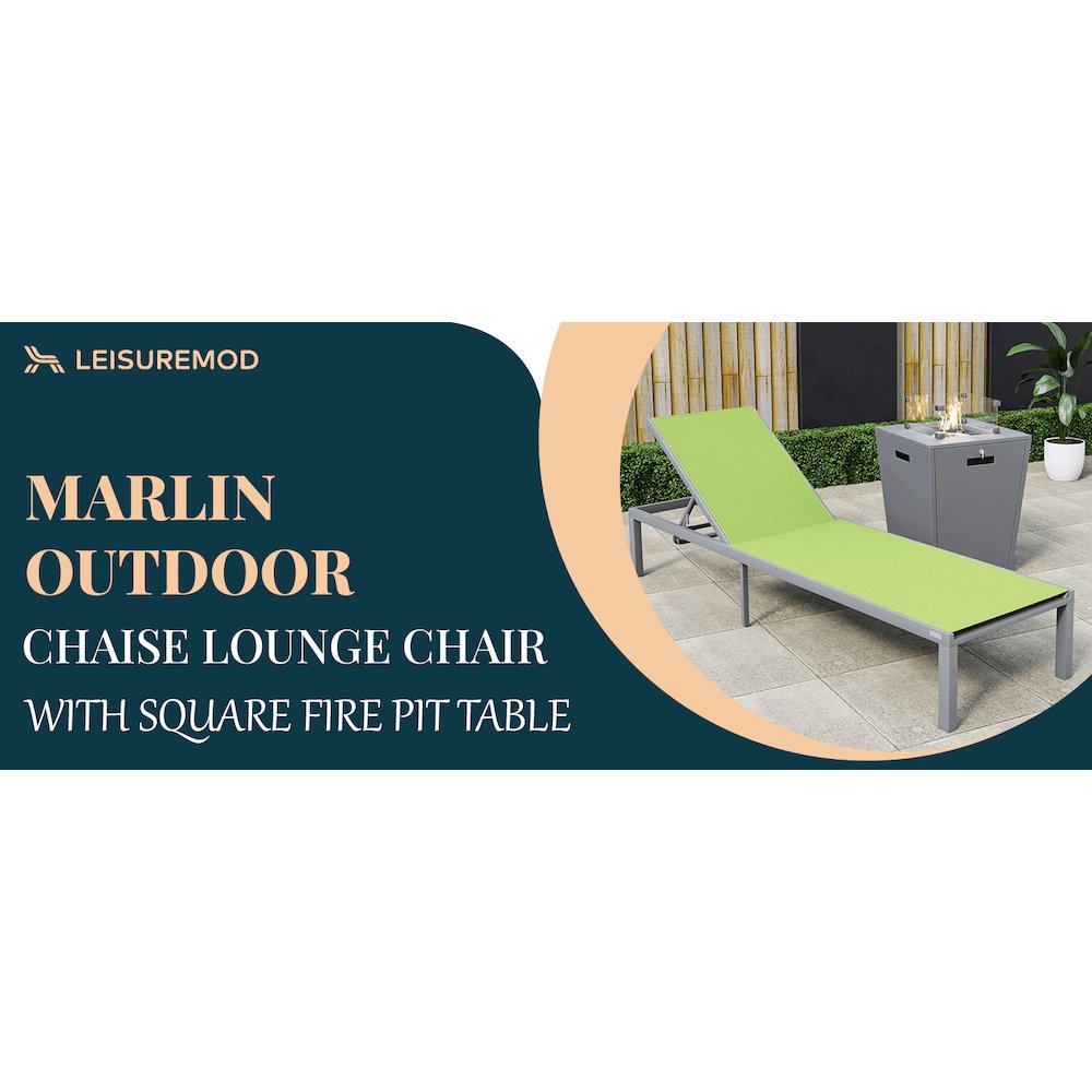 Marlin Modern Aluminum Outdoor Patio Chaise Lounge Chair. Picture 23