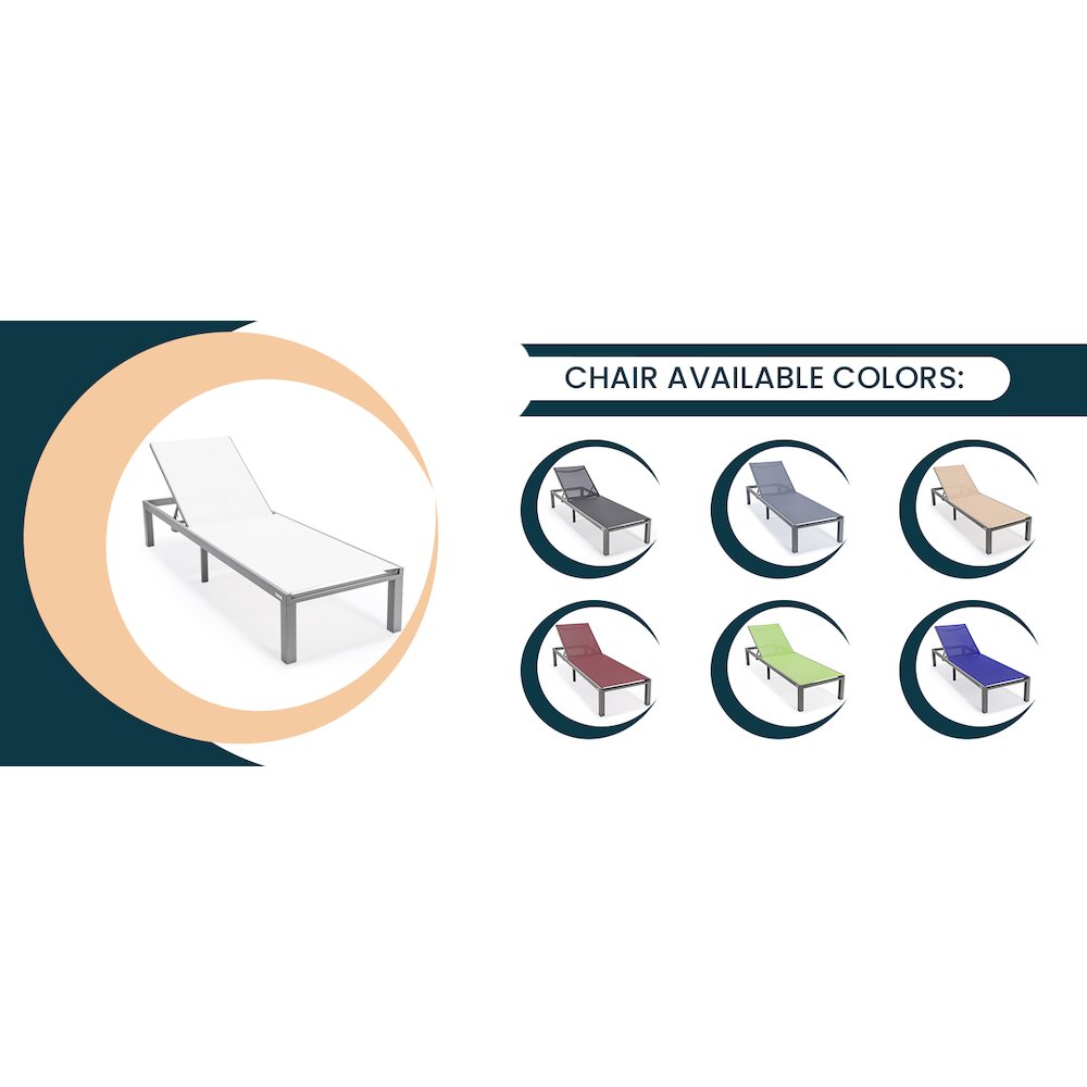 Marlin Modern Aluminum Outdoor Patio Chaise Lounge Chair. Picture 27
