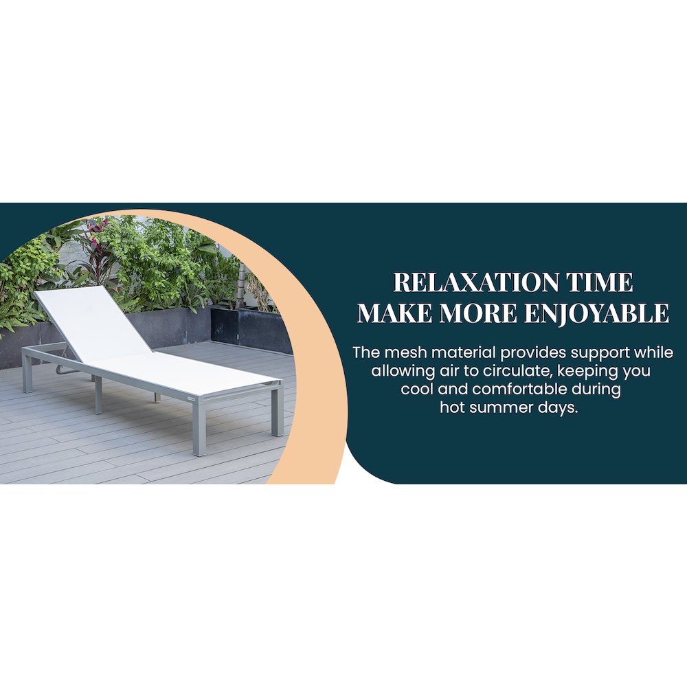 Marlin Modern Aluminum Outdoor Patio Chaise Lounge Chair. Picture 28