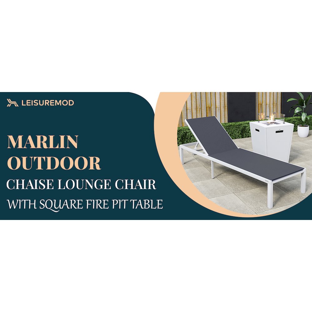 Marlin Modern Aluminum Outdoor Patio Chaise Lounge Chair. Picture 23