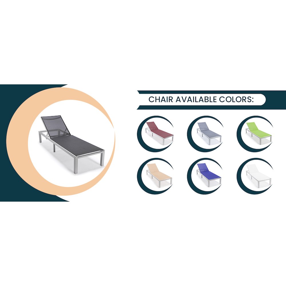 Marlin Modern Aluminum Outdoor Patio Chaise Lounge Chair. Picture 26