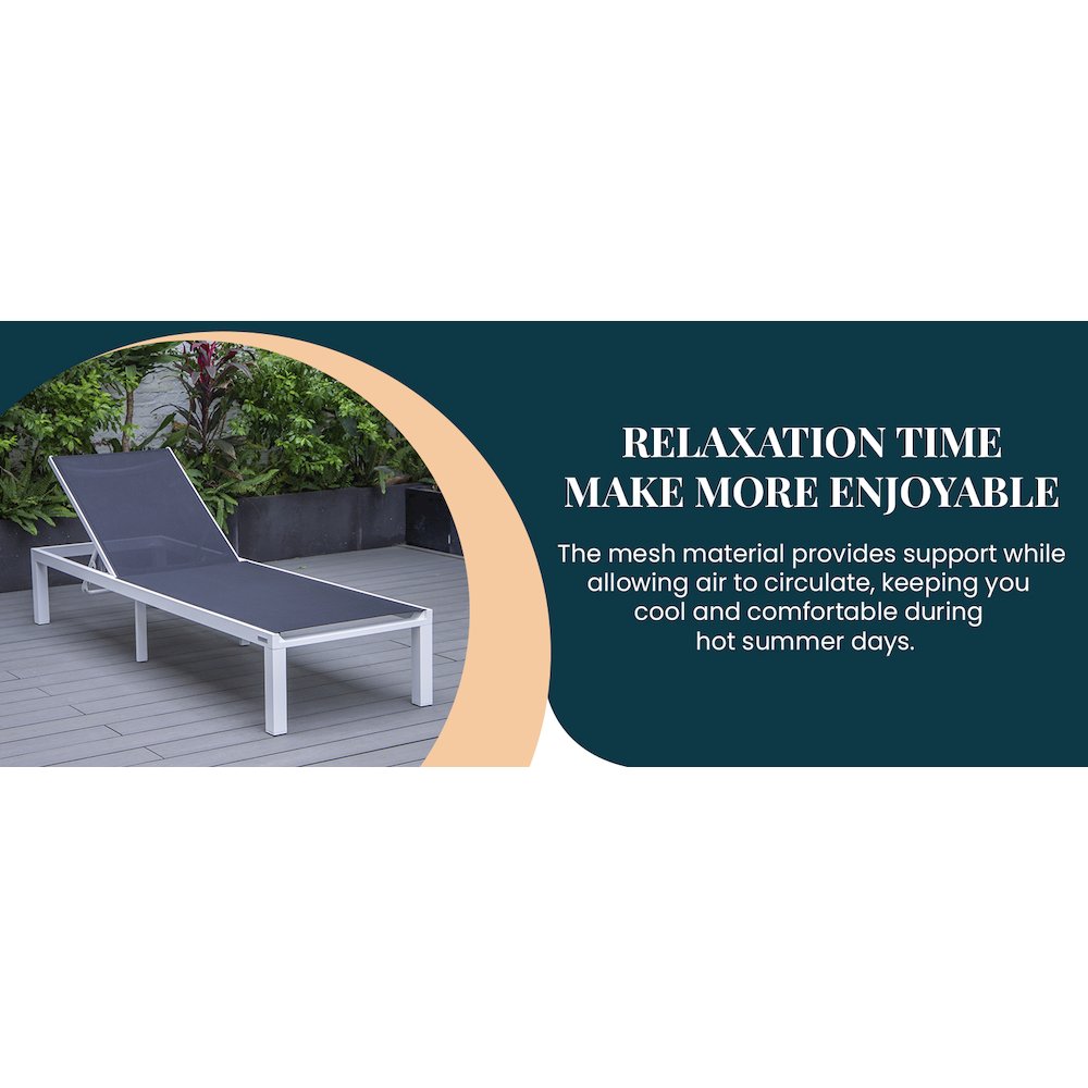 Marlin Modern Aluminum Outdoor Patio Chaise Lounge Chair. Picture 28
