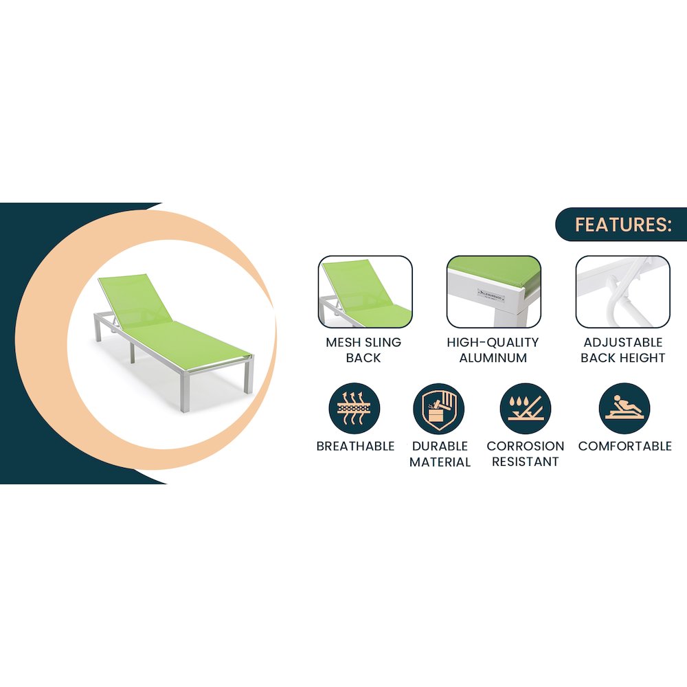 Marlin Modern Aluminum Outdoor Patio Chaise Lounge Chair. Picture 26