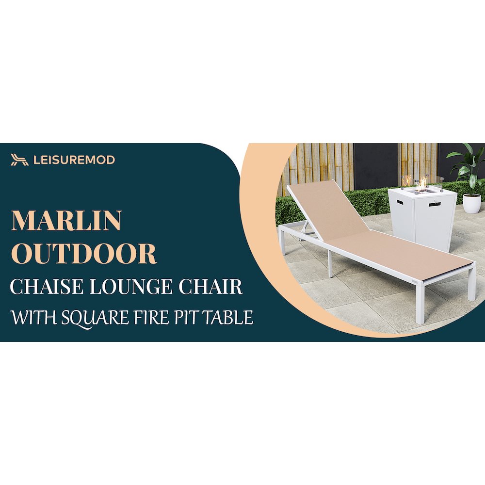 Marlin Modern Aluminum Outdoor Patio Chaise Lounge Chair. Picture 28