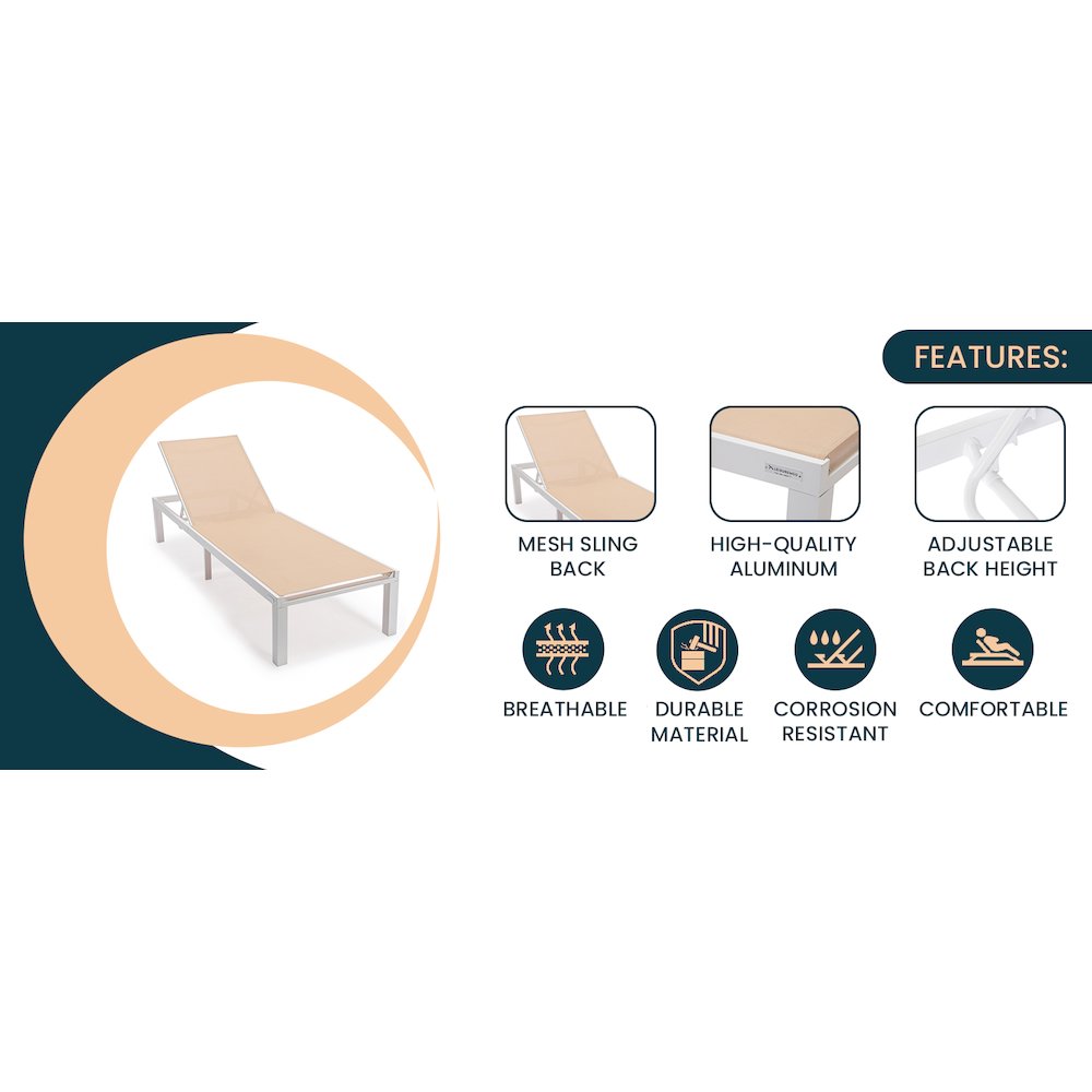 Marlin Modern Aluminum Outdoor Patio Chaise Lounge Chair. Picture 26