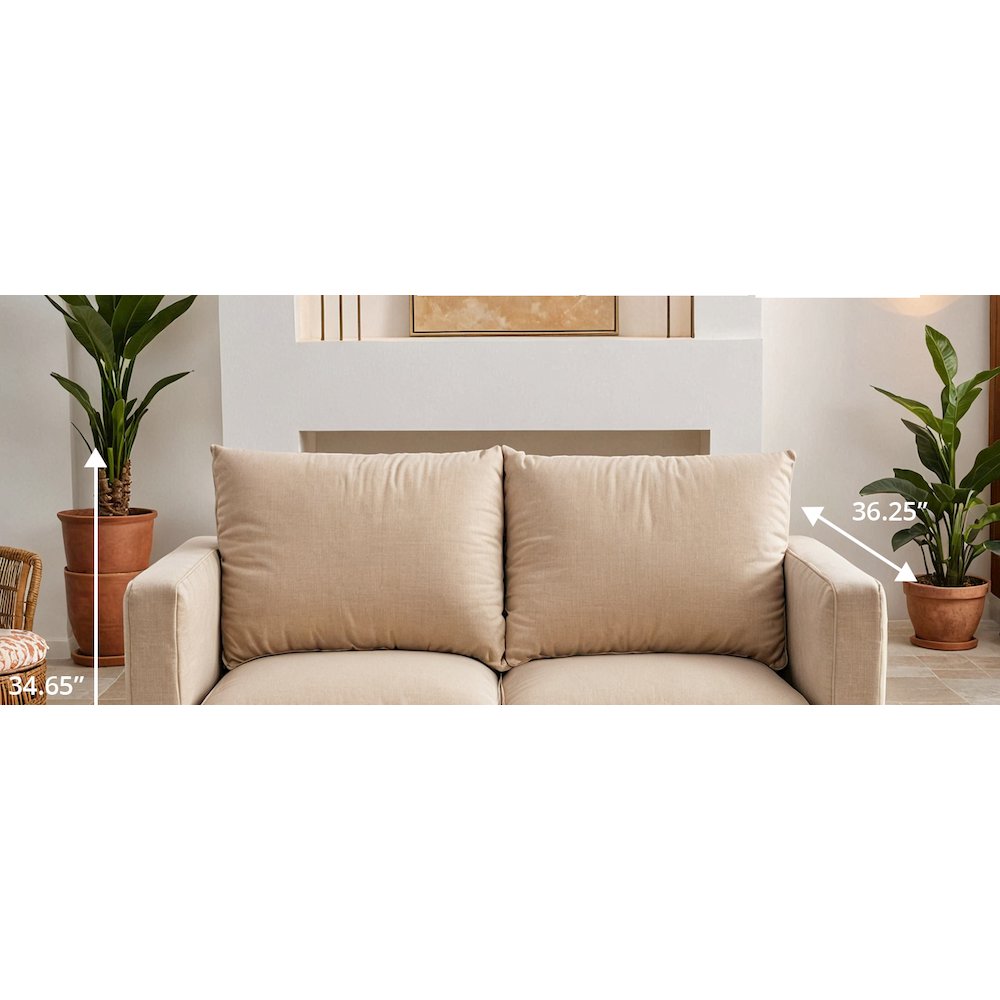 Nervo Modern Mid-Century Upholstered Velvet Loveseat with Gold Frame. Picture 33