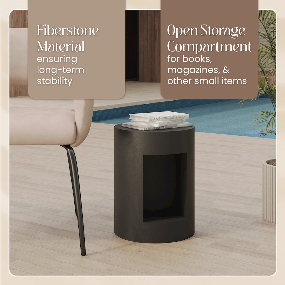 Modern Side End Table Nook Series In Black. Picture 21