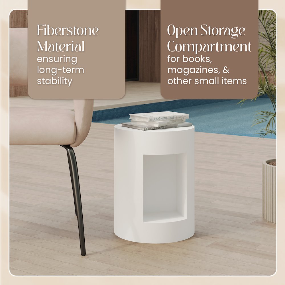 Modern Side End Table Nook Series In White. Picture 21