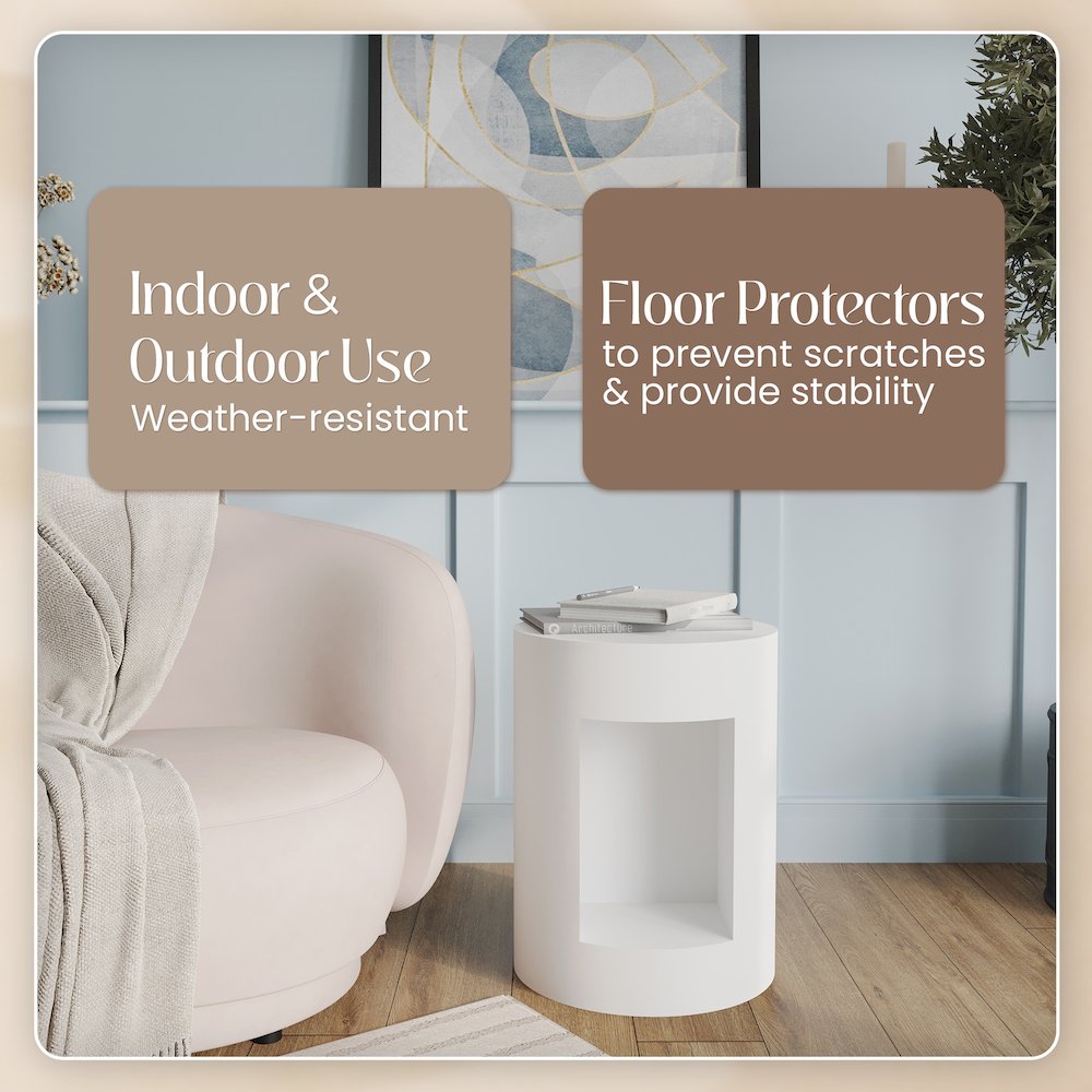 Modern Side End Table Nook Series In White. Picture 22