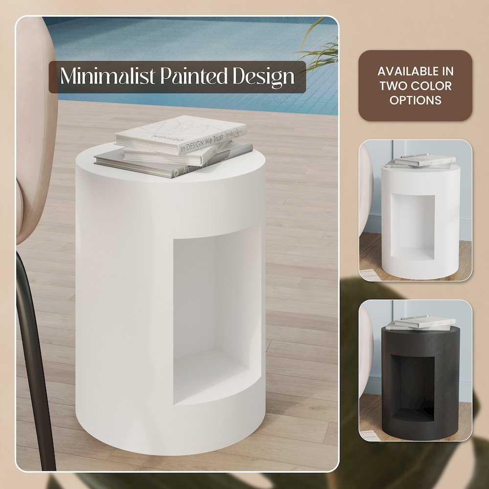 Modern Side End Table Nook Series In White. Picture 23