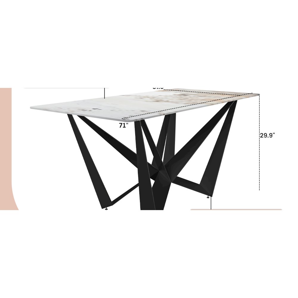 Nuvor Series Modern Dining Table. Picture 3