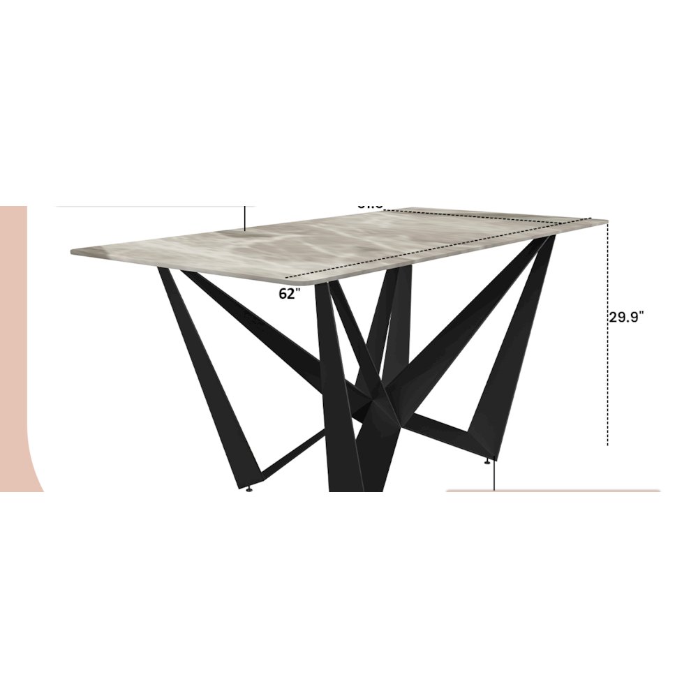 Nuvor Series Modern Dining Table. Picture 2