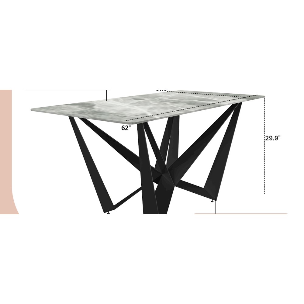 Nuvor Series Modern Dining Table. Picture 2