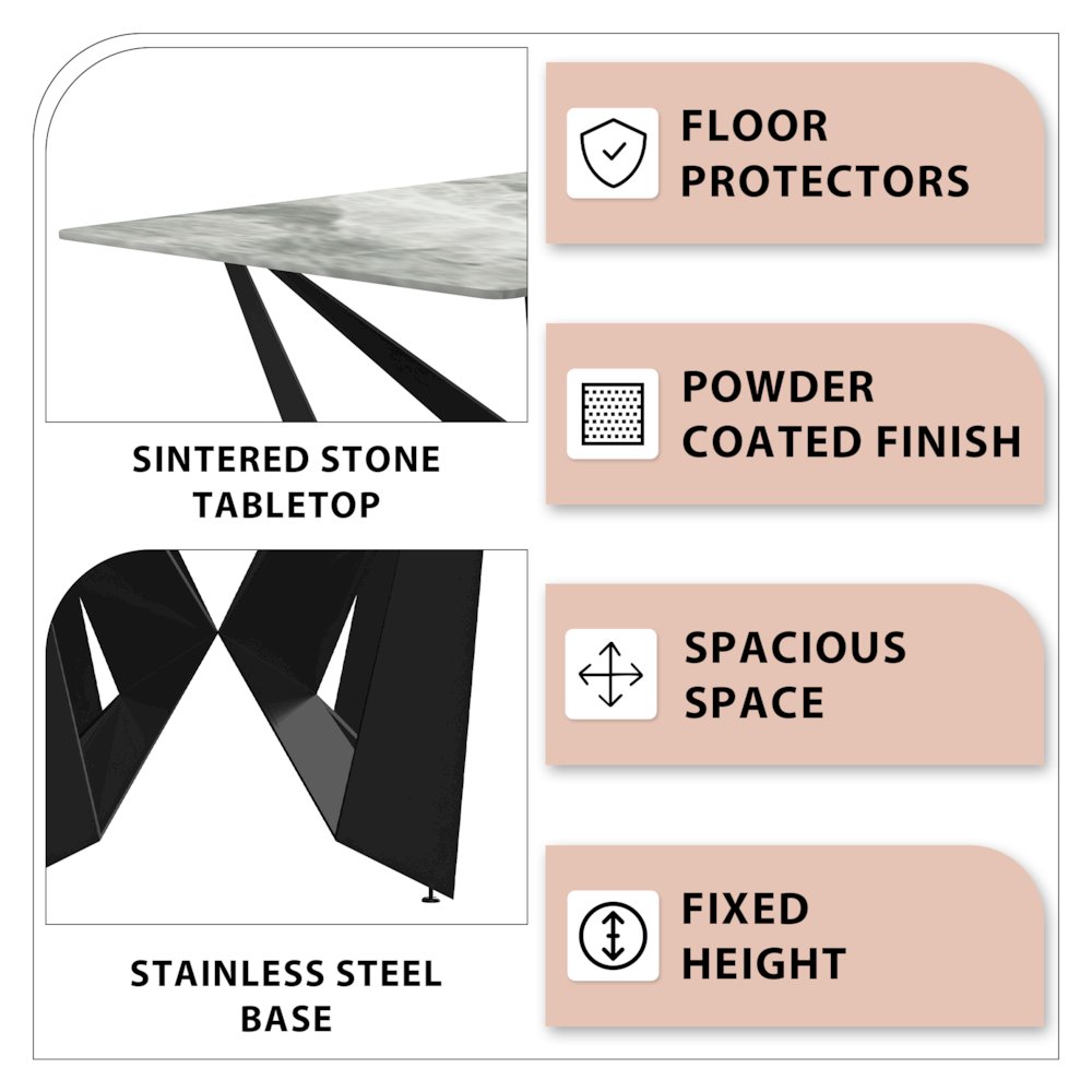 Nuvor Series Modern Dining Table. Picture 9
