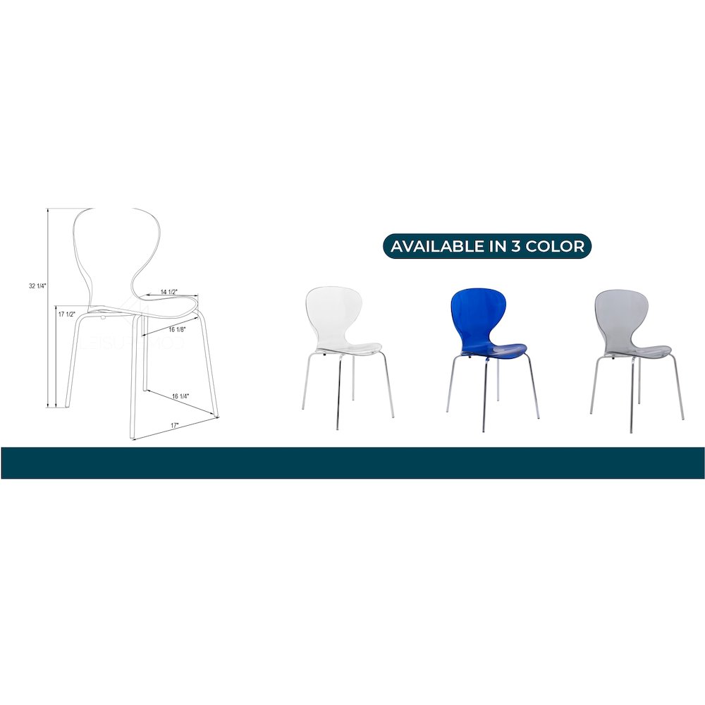 Modern Oyster Transparent Side Chair. Picture 23