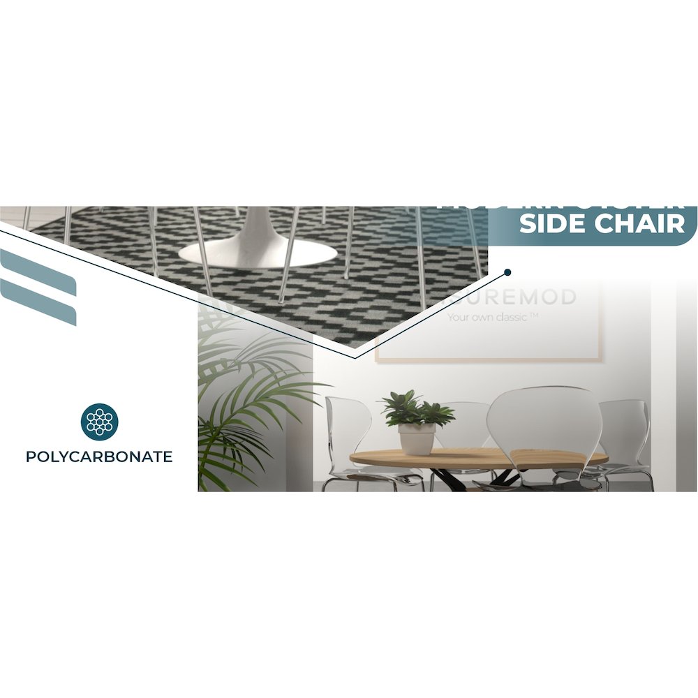 Modern Oyster Transparent Side Chair. Picture 24