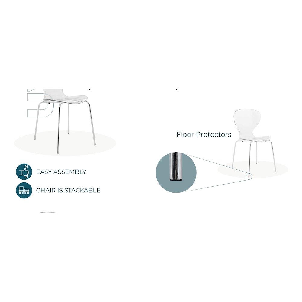 Modern Oyster Transparent Side Chair. Picture 26