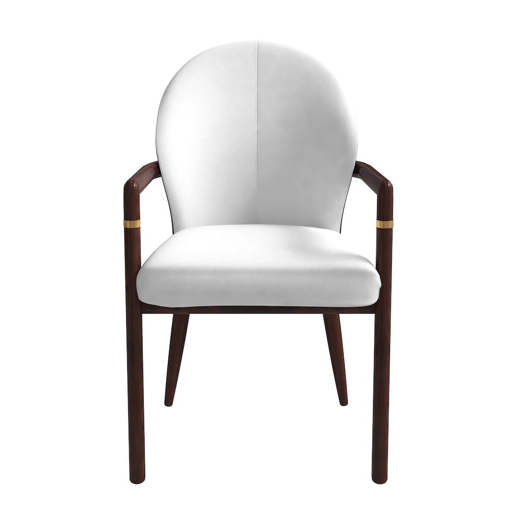 Opaline Series Elegant Wooden Dining Chair in Black Velvet and White. Picture 30