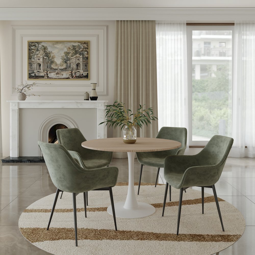 Bristol - Bistro Table - White base Natural wood Top. Picture 25