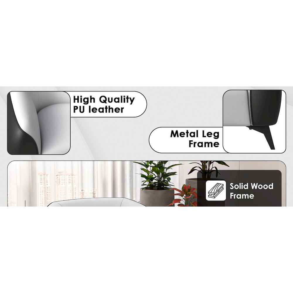 Opula Collection Single Seater Sofa In Black and White. Picture 16