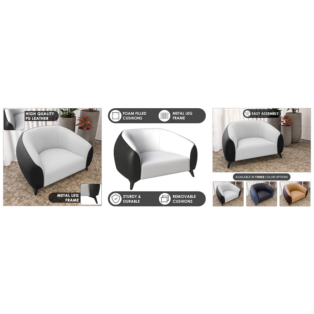 Opula Collection Single Seater Sofa In Black and White. Picture 19