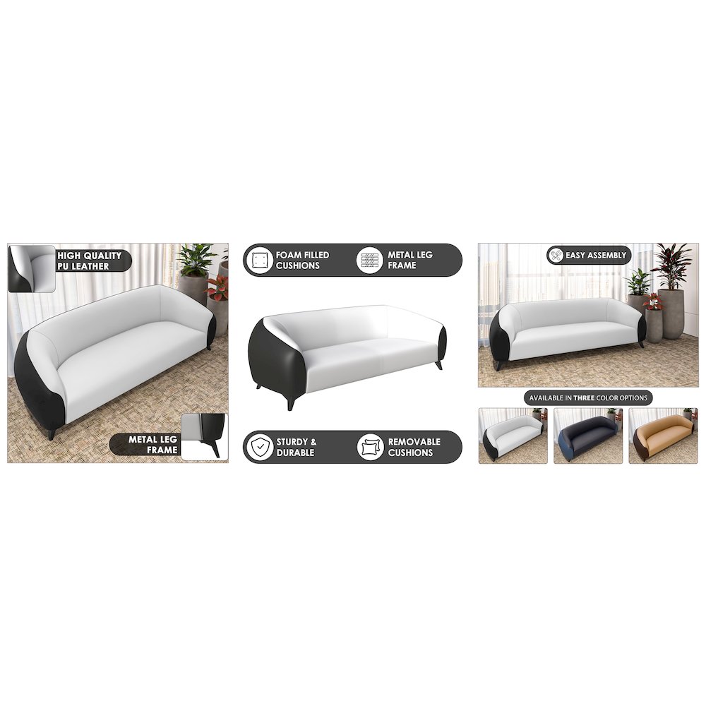 Opula Collection Three Seater Sofa In Black and White. Picture 18