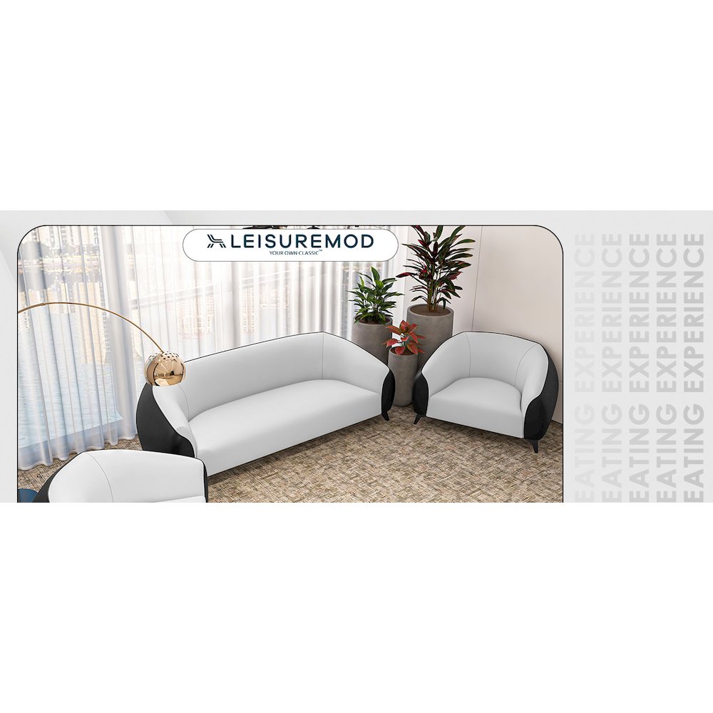 Opula Collection Sofa Set, 2 Single Seaters, and 3 seater In Black\White. Picture 14