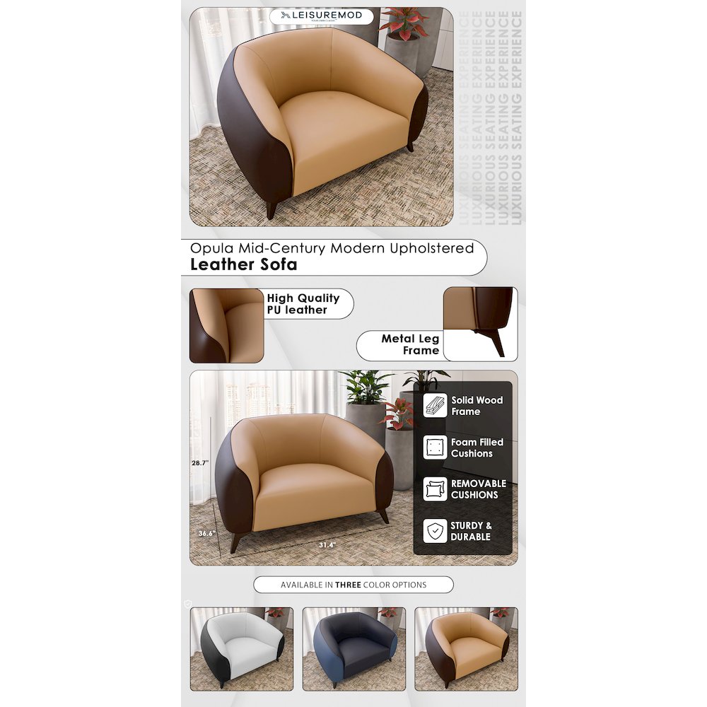Opula Collection Single Seater Sofa In Brown. Picture 13